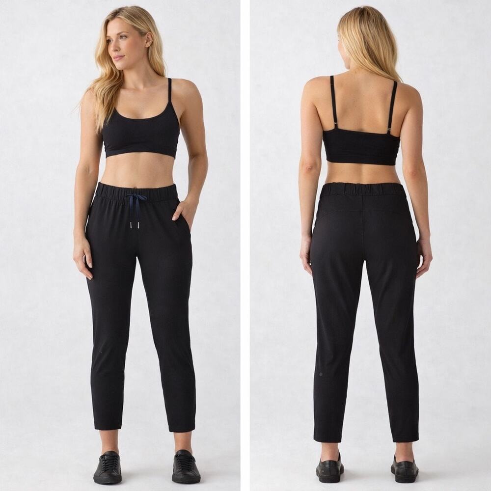 Lululemon On The Fly Pant Luxtreme Black 7/8 Sz 4 Jogger Athleisure Lounge Comfy - Picture 1 of 10